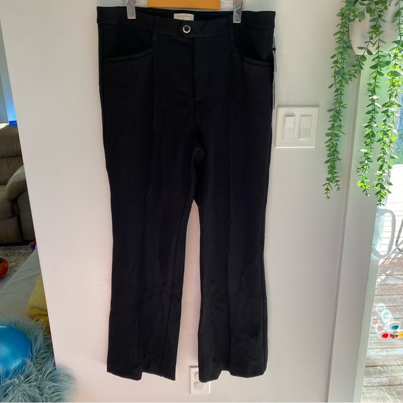 Anthropologie The Essential Flare Trousers Black Size 14 New With Tags - Picture 2 of 13